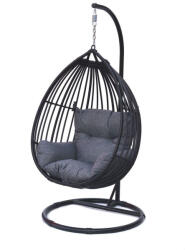 ROJAPLAST BOGOTA exkluzív polyrattan függőszék, talppal, fekete 1080 (1080)