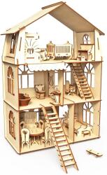 Woodpy Set din lemn de asamblat Woodpy - Vila mobilata cu mansarda, 228 piese