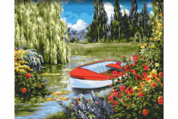 Wizardi Festés számok szerint, piros csónak a tavon, 40x50cm (ART-A103) - mesescuccok