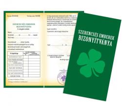 Nevesajándék Bizonyítvány-Szerencsés emberek bizonyítványa