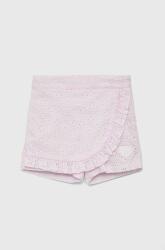 Guess pantaloni scurți din bumbac pentru copii culoarea roz, neted PPYY-SZG027_03X