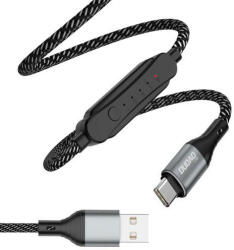 Dudao Cablu USB Dudao tip C 5 A 1 m Temporizator de încărcare 1 - 5 h negru (6973687240882)
