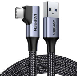 UGREEN Cablu de date unghiular USB la USB-C UGREEN US385, 3A, 1m (negru) (6957303822997)