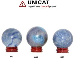 Sfera Cuart Albastru Minerala Naturala - 48-52 x 48-52 mm - 1 Buc