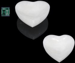  Bol din Selenit Alb Mineral Natural Inima 102-105 x 103-105 x 35-36 mm - 1 Buc Castron