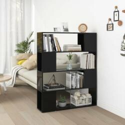 vidaXL Bibliotecă/Separator cameră, negru extralucios, 100x24x124 cm (809195) Biblioteca