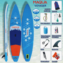 Maqua Set placa Paddelboard SUP, surf gonflabila Voyager, 360 cm x 80 cm x 15 cm MAQUA (MC-SUP00004)