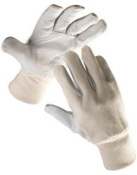 CERVA PELICAN PLUS színkecskebőr tenyerű fehér pamutszövet kézhátú kombinált munkavédelmi kesztyű kötött mandzsettával (C0101002299090)