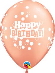 11 inch-es Birthday Confetti Dots Rosegold Szülinapi Lufi (6 db/csomag)