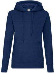 Fruit of the Loom Női Pulóver Kapucnis Hosszú ujjú Fruit of the Loom Classic Hooded Sweat Lady-Fit - 2XL, Sötétkék (navy)