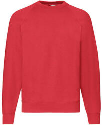 Fruit of the Loom Uniszex Pulóver Hosszú ujjú Fruit of the Loom Sweatshirt Raglan - 2XL, Piros