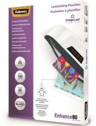 Fellowes Lamináló fólia, A5, 80 mikron, fényes, 100 db/doboz, Fellowes® (5306002) - tintasziget