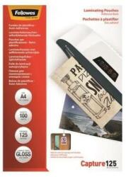 Fellowes Lamináló fólia, A4, 125 mikron, fényes, öntapadó hátlappal, 100 db/doboz, Fellowes® (5328901) - tintasziget