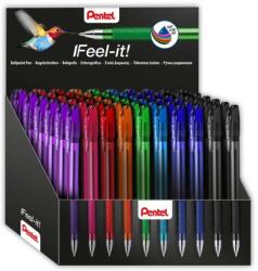 Pentel Golyóstoll kupakos 0, 35mm, háromszög fogózóna Pentel Feel it BX487-5E 60 db-os display (BX487-5E) - tintasziget