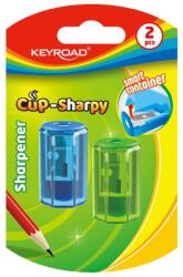Keyroad Hegyező 1 lyukú tartályos 2 db/bliszter Keyroad Cup Sharpy vegyes színek (KR972057) - tintasziget