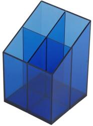 BLUERING Írószertartó 4 rekeszes négyszögletű műanyag, Bluering® transzparens kék (41037A) - tintasziget