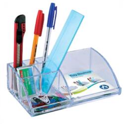 BLUERING Írószertartó 7 rekeszes 180x110x55mm, műanyag, Bluering® víztiszta (3839107) - tintasziget