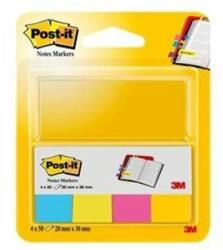 3M Jelölőcímke, papír, 4x50 lap, 20x38 mm, 3M POSTIT, ultra vegyes (LP6704U) - primatinta