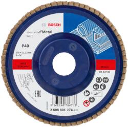 Bosch Disc de slefuire evantai X431, Standard for Metal 125 mm, 22, 23 mm, 40 - Cod producator : 2608601274 - Cod EAN : 3165140786713 - 2608601274 (2608601274)