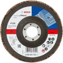 Bosch Disc de slefuire evantai X431, Standard for Metal 125 mm, 22, 23 mm, 120 - Cod producator : 2608603719 - Cod EAN : 3165140756990 - 2608603719 (2608603719)