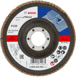 Bosch Disc de slefuire evantai X431, Standard for Metal 115 mm, 22, 23 mm, 120 - Cod producator : 2608603655 - Cod EAN : 3165140744065 - 2608603655 (2608603655)