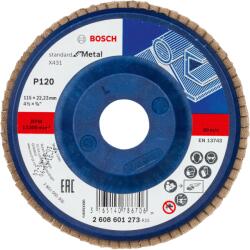 Bosch Disc de slefuire evantai X431, Standard for Metal 115 mm, 22, 23 mm, 120 - Cod producator : 2608601273 - Cod EAN : 3165140786706 - 2608601273 (2608601273)