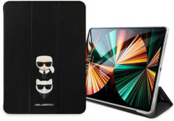 Karl Lagerfeld Apple iPad Pro 12.9 (2021) Choupette Head Saffiano oldalra nyíló könyv tok fekete (KLFC12OCHK)