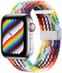 Okosóra szíj - Apple Watch Series 2/3/4/5/6/7/8/9/SE (38mm-40mm) - Color 2, fonott szövet szíj (strech) - tokgalaxis