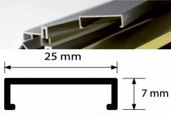 AVProfil AV Díszprofil burkolóprofil szálcsiszolt inox króm hatású alumínium 25x7x2700 mm fém Díszcsík csempe padlólap kültéri beltéri
