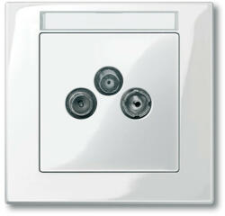 Schneider Electric MTN296719 polárfehér burkolat TV csatlakozóaljzat betétekhez, 3 kimenettel, felirat nélkül (Merten M-Smart, M-Plan, M-Elegance) (MTN296719)