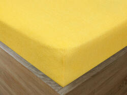 Goldea cearceafuri de pat din terry cu elastic - galben deschis 90 x 200 cm