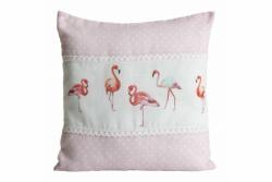  Flamingo csipkés párnahuzat Rózsaszín/fehér 40x40 cm - lakberbazar - 3 050 Ft