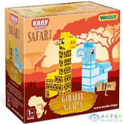 Wader Baby Blocks Safari építőjáték: 19 db-os zsiráf és láma (41500)