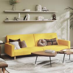 vidaXL Canapea extensibilă cu 2 locuri, galben, textil (337294) Canapea