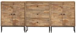 vidaXL Set de servante, 3 piese, lemn de tec reciclat (275656) Comoda
