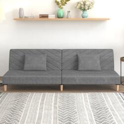vidaXL Canapea extensibilă cu 2 locuri, 2 perne, gri deschis, textil (337592) Canapea