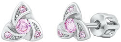 Silvego Gyengéd ezüst fülbevaló rózsaszín cirkónium kővel Brilliance Zirconia silvegob70497bdsp