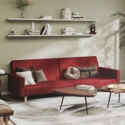 vidaXL Canapea extensibilă cu 2 locuri, roșu vin, textil (337295) Canapea