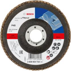 Bosch Disc de slefuire evantai X431, Standard for Metal 125 mm, 22, 23 mm, 40 - Cod producator : 2608603716 - Cod EAN : 3165140756969 - 2608603716 (2608603716)