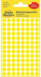 AVERY Etikett címke, o8mm, jelölésre, 104 címke/ív, 4 ív/doboz, Avery sárga (3013) - tintasziget