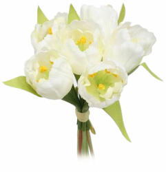4-Home Lalele mănunchi flori artificiale, albe