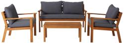 GoodHome Set mobilier gradina modular Denya, lemn, canapea cu masa cafea si 2 fotolii (GOD2423966)