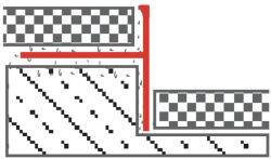 Celox OX Süllyesztett zuhanykabin szegély 12x1500 inox Bal oldal Ferde zuhanytábla lejtésképző profil