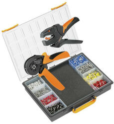 Weidmüller 1542280000 Assortment box f conn. tech Krimpelő szerszám készlet, Krimpelő szerszám: PZ 10 SQR, Csupaszoló szerszám: STRIPAX, Krimpelési tartomány, min. : 0.14, Sínkód: Weidmüller (1542280000)