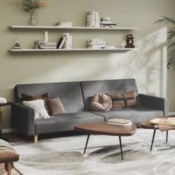 vidaXL Canapea extensibilă cu 2 locuri, gri închis, textil (337287) Canapea