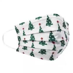  Szájmaszk karácsonyi mintával (fehér alapon fenyőfa) 1x