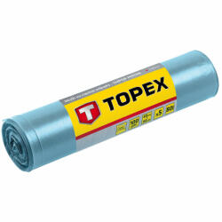 TOPEX szemeteszsák 80 l, nagy teherbírású, kék, 5 db, méretek: 60x90 cm, vastagság: 100 mic, ldpe fólia (23B257) - profibarkacs