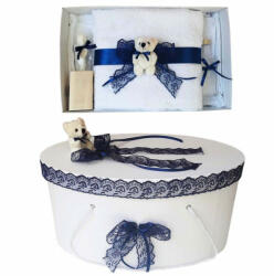  Set trusou botez si cutie trusou, dantela bleumarin pentru Baieti Denikos® 458 NKO2015 (NKO2015)