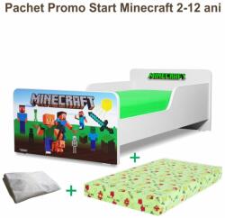 Oli's Pat Start Minecraft 2-12 ani + saltea cu lana 160x80x12 cm + husa impermeabila - PC-PCH-PRO-STR-MCF-80 (PC-PCH-PRO-STR-MCF-80)
