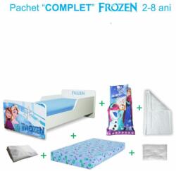 Oli's Pachet Promo Complet Pat Fete Start Frozen 2-8 ani cu saltea 140/70/12 cm cu lana, husa, perna, pilota si lenjerie (PC-PCH-CMP-PRO-STR-FRZ-70)